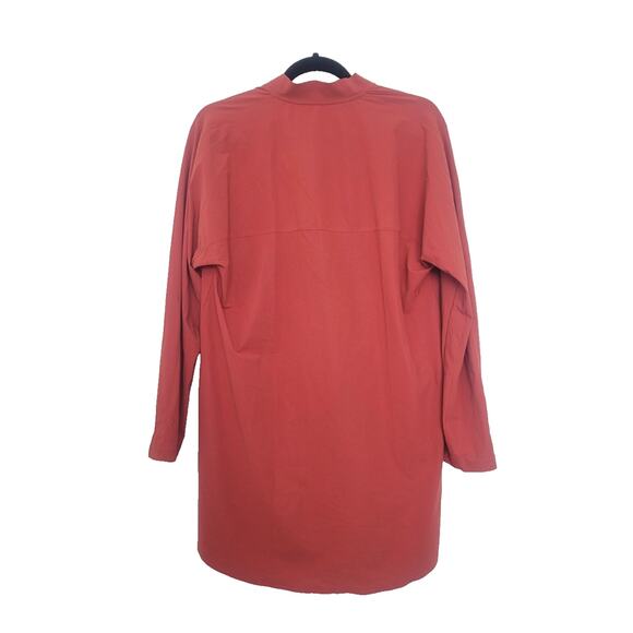 Aday Something Borrowed Snap Button Tunic Top Size L Burnt Orange Lagenlook - Picture 2 of 7